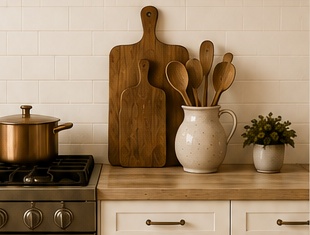 Warm cottage kitchen
